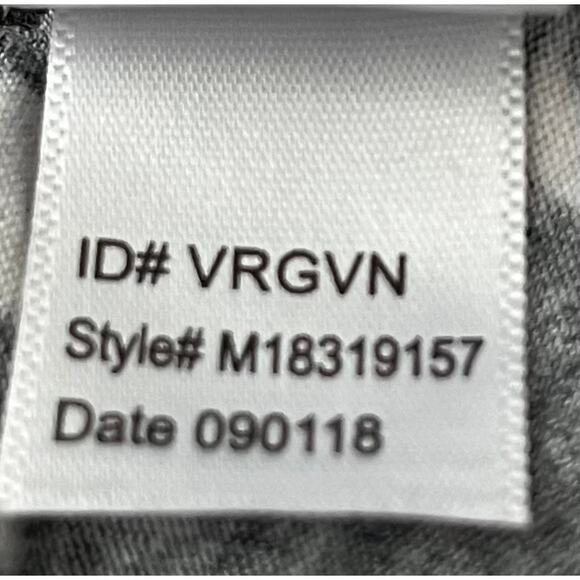 ANNE KLEIN CAP SLV, V-NECK, PULL-OVER BLOUSE, WOMENS, M-BLACK/WHITE ABSTR, TULLE - Picture 12 of 12